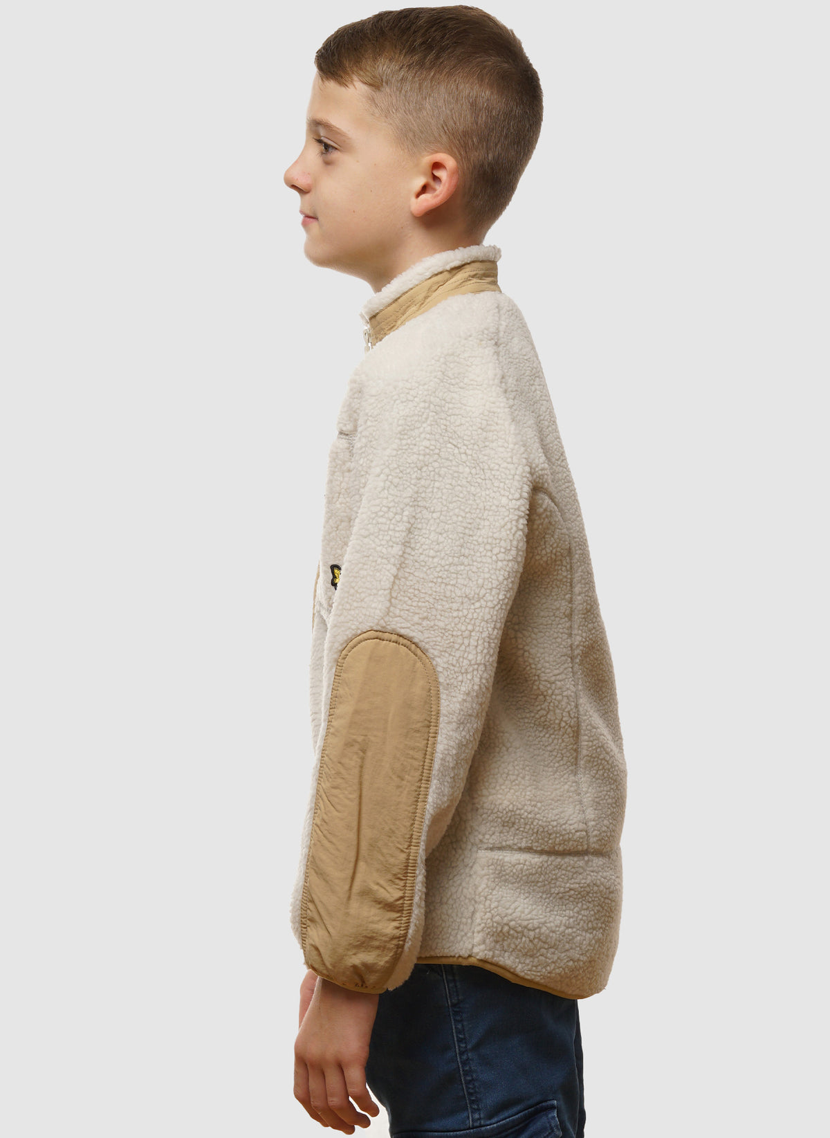 Kids Woven Trim Sherpa Fleece - Cove