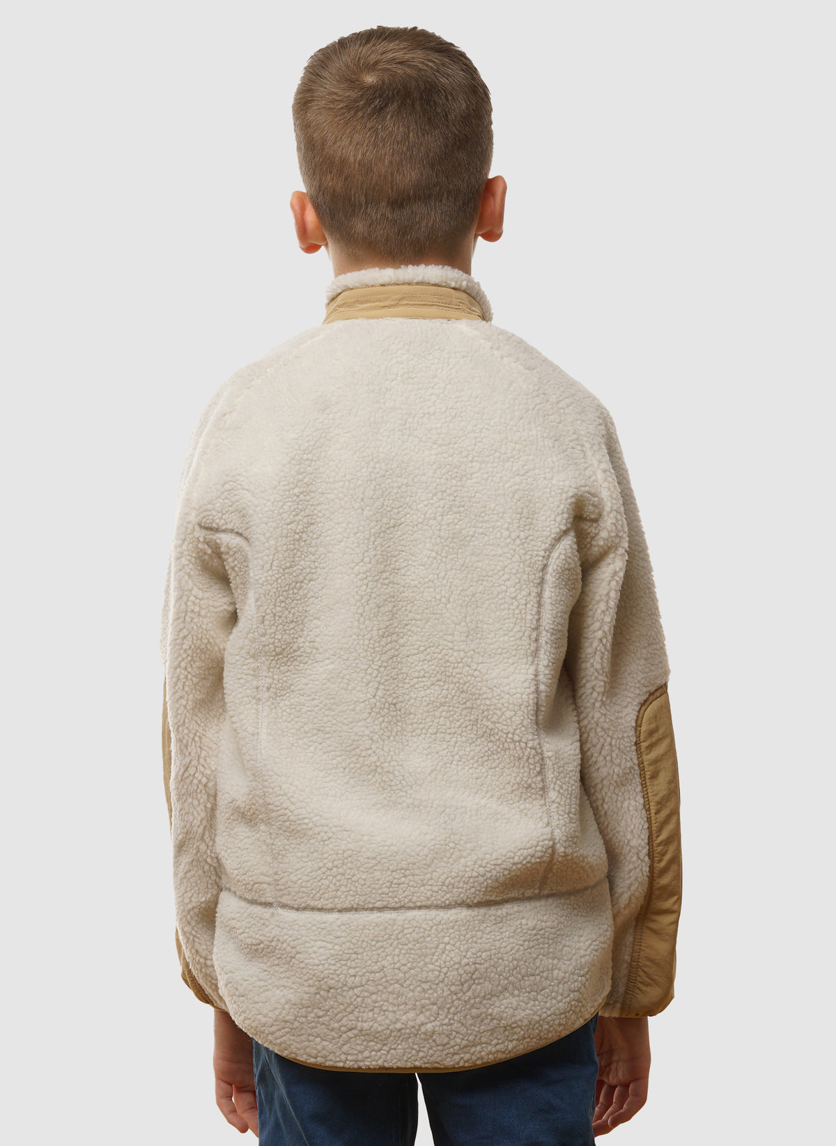 Kids Woven Trim Sherpa Fleece - Cove