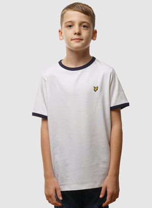 Kids Ringer T-Shirt - White/Navy