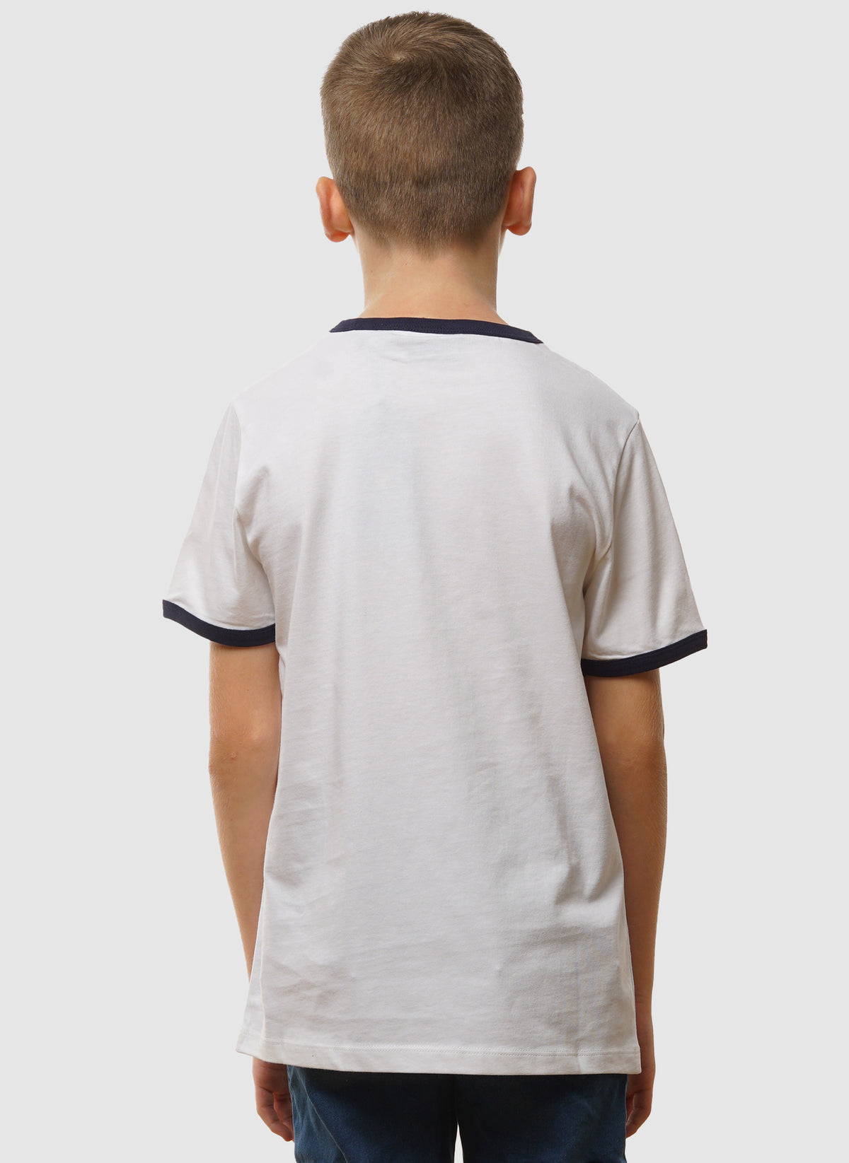 Kids Ringer T-Shirt - White/Navy