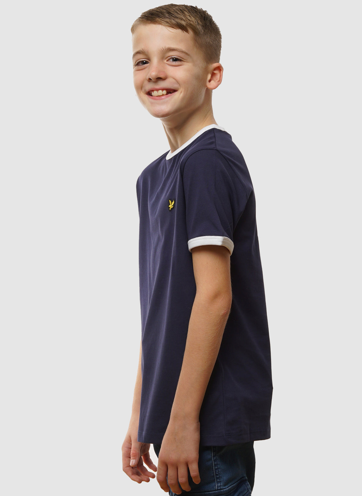 Kids Ringer T-Shirt - Navy/White