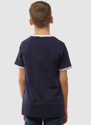 Kids Ringer T-Shirt - Navy/White