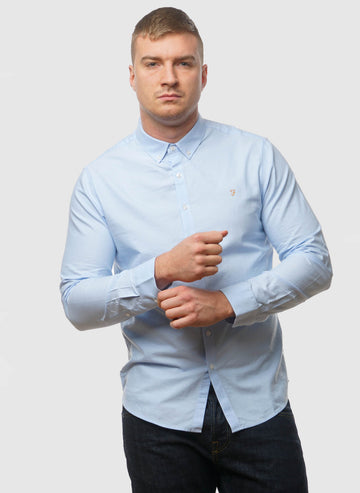 Brewer Slim Fit Hemd - Sky Blue