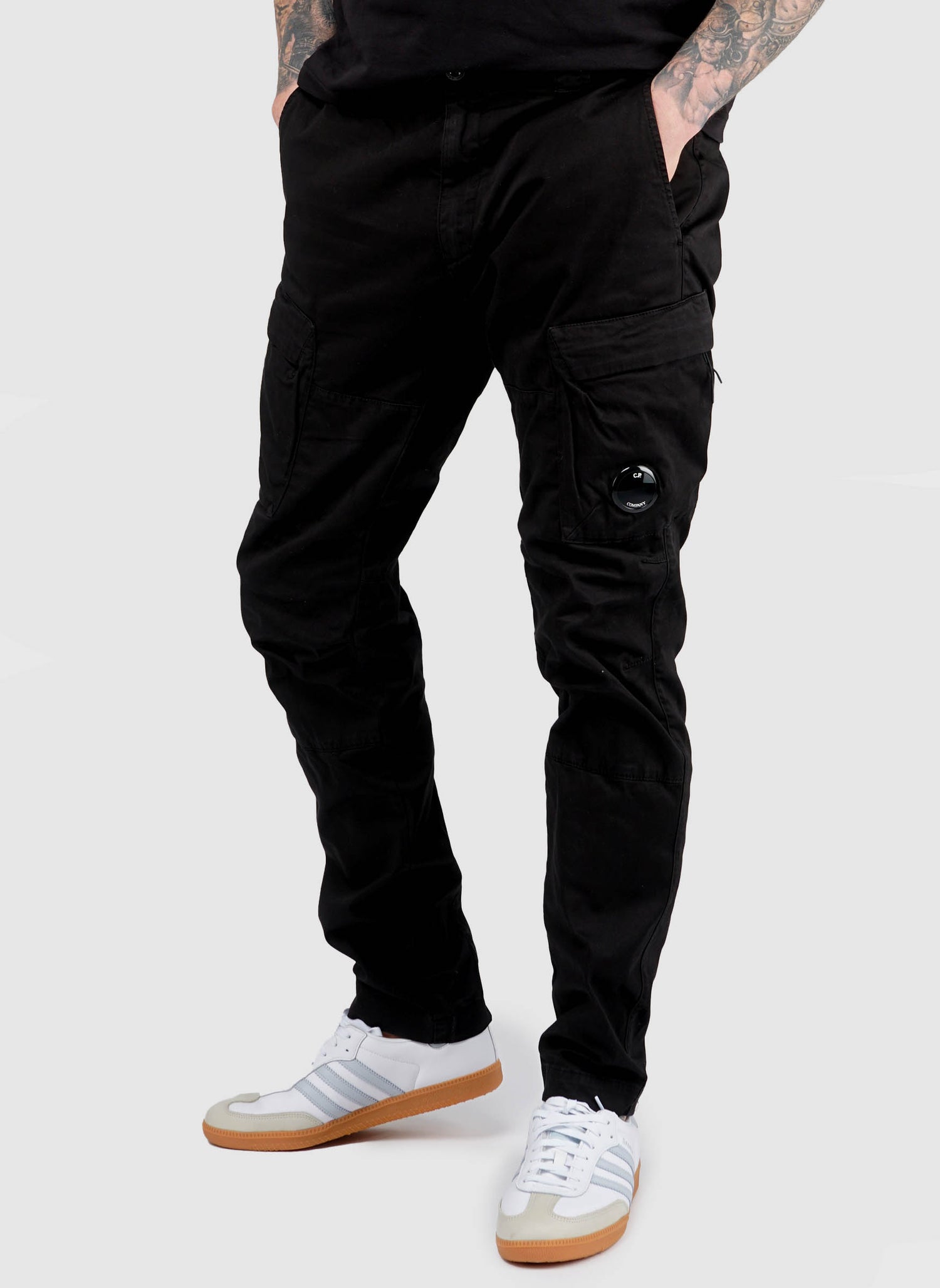 Stretch Sateen Ergonomic Cargo Pant - Black