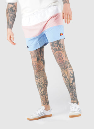 Cielo Swim Shorts - White/Light Pink/Light Blue