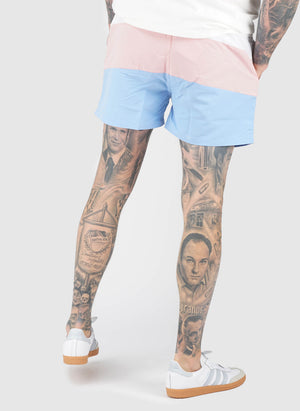 Cielo Swim Shorts - White/Light Pink/Light Blue