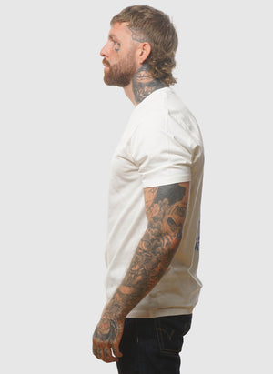 Pencil Effect Jersey T-Shirt - Gauze White