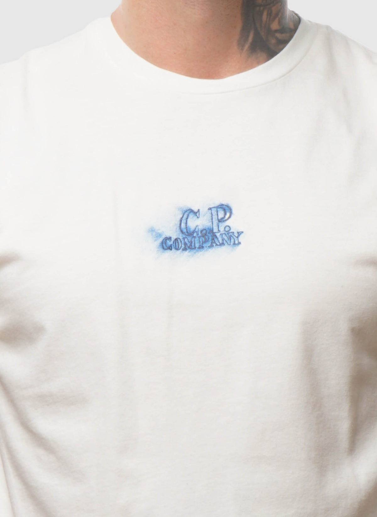 Pencil Effect Jersey T-Shirt - Gauze White