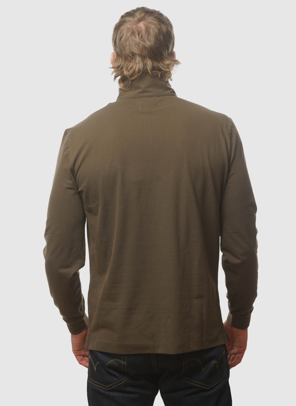 Stretch Piquet Half-Zip - Ivy Green