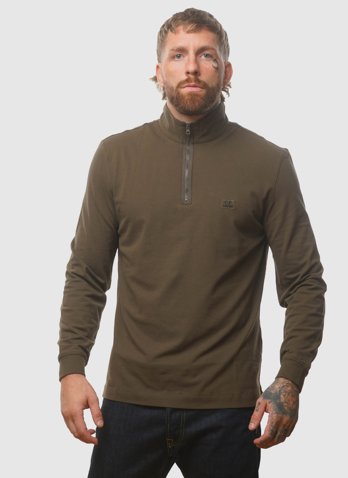 Stretch Piquet Half-Zip - Ivy Green