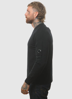 Extra Fine Merino Lens Jumper - Black