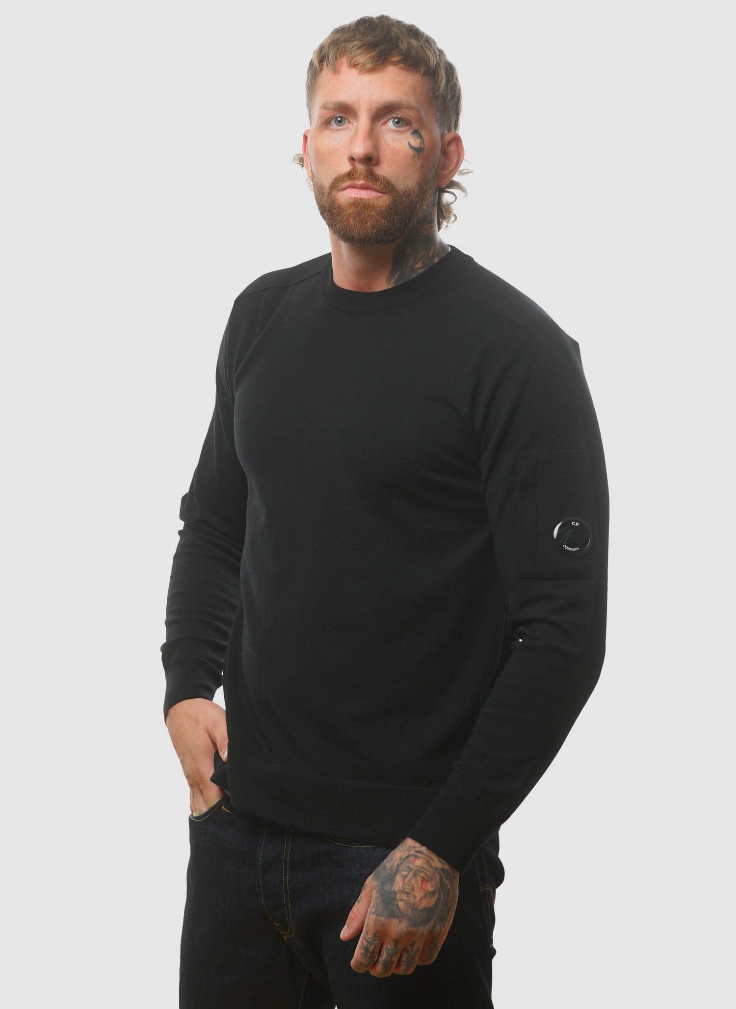 Extra Fine Merino Lens Jumper - Black