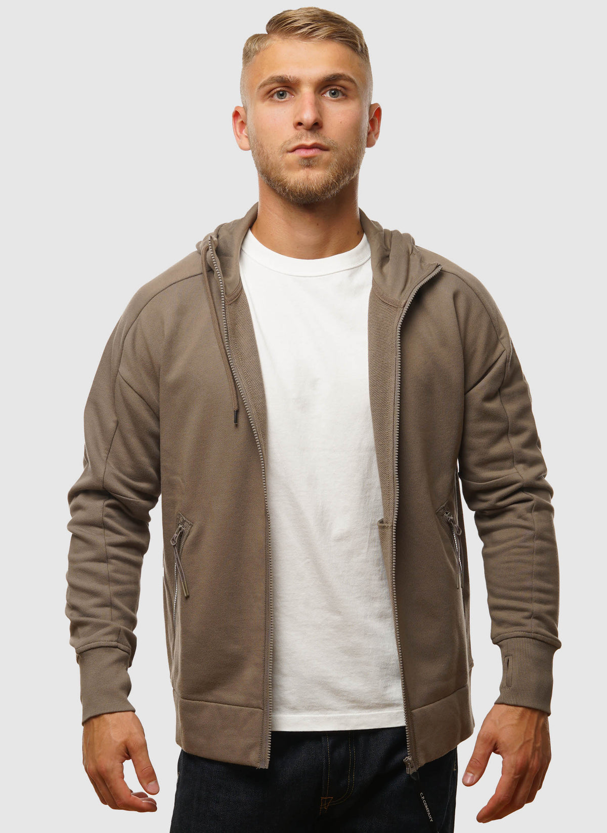 Goggle Sweatshirt Jacket  - Walnut