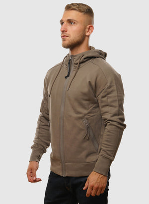 Goggle Sweatshirt Jacket  - Walnut