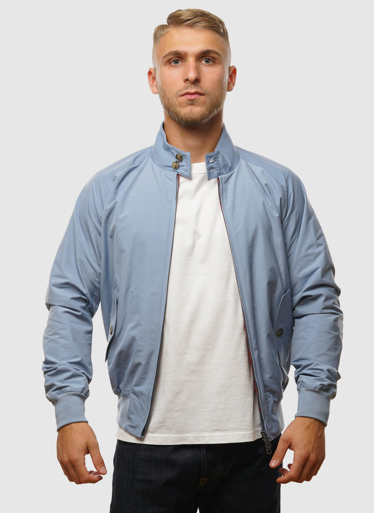 G9 Classic Harrington Jacket - Dusty Blue