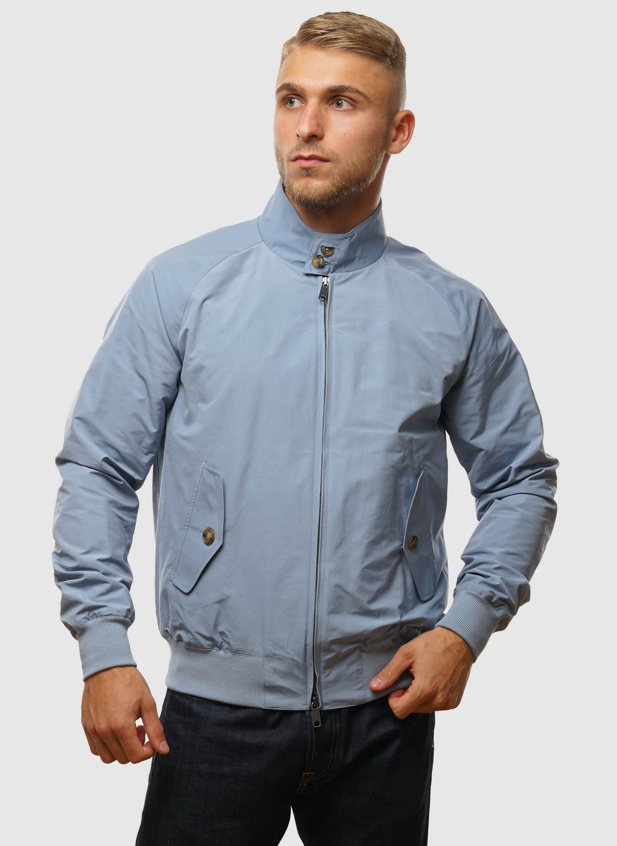 G9 Classic Harrington Jacket - Dusty Blue