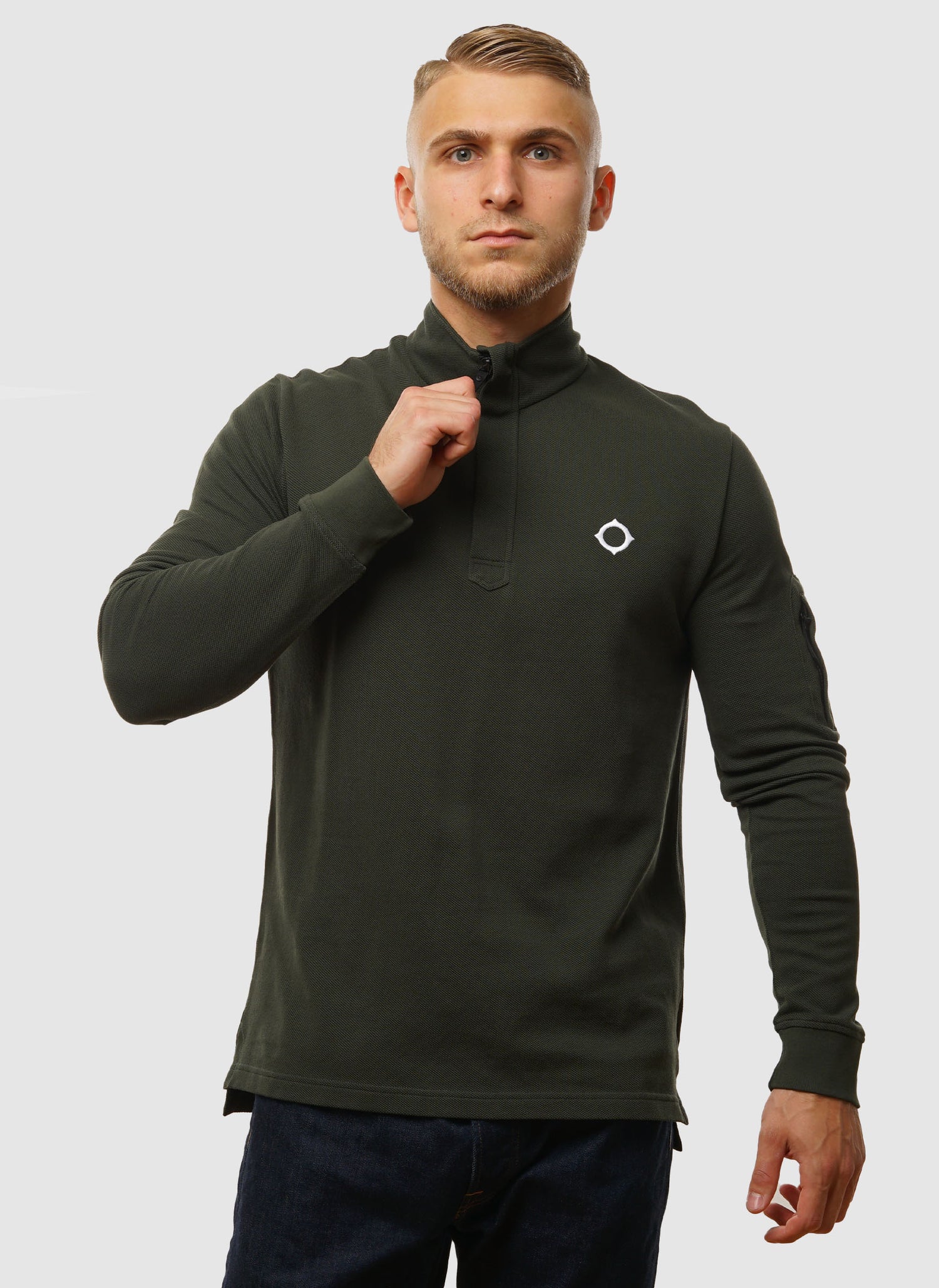 Funnel Neck Poloshirt - Oil Slick