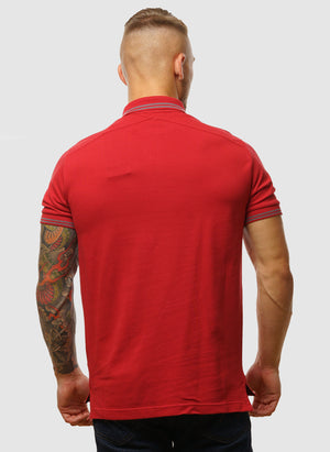 Double Tipped SS Poloshirt - Carmine Red