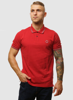 Double Tipped SS Poloshirt - Carmine Red