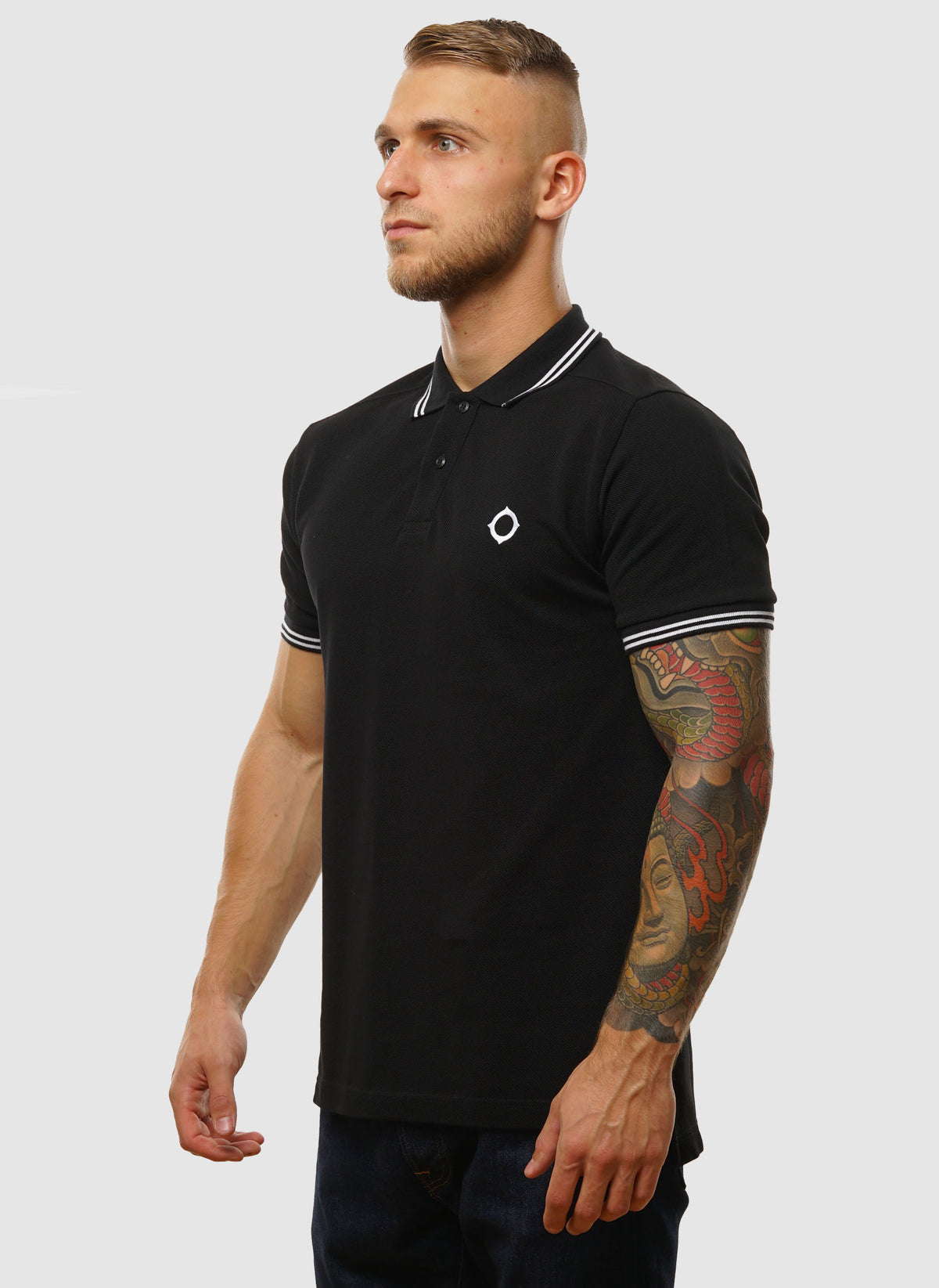 Double Tipped SS Poloshirt - Jet Black