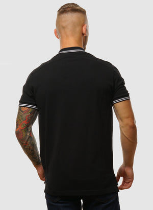 Double Tipped SS Poloshirt - Jet Black