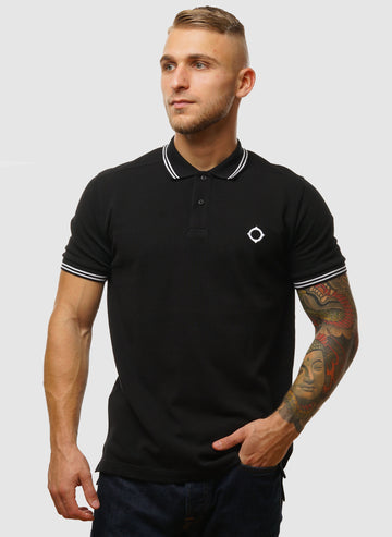 Double Tipped SS Poloshirt - Jet Black