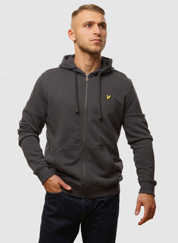 Zip Through Hoodie - Gunmetal