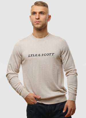 Script Jacquard Jumper - Cove