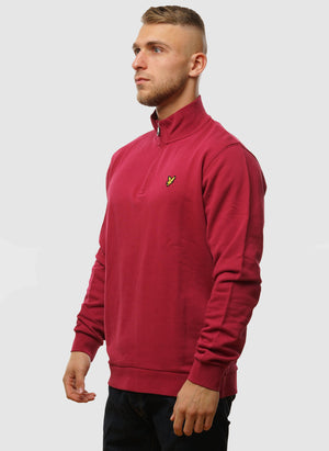 Loopback 1/4 Zip Sweatshirt - Rich Burgundy