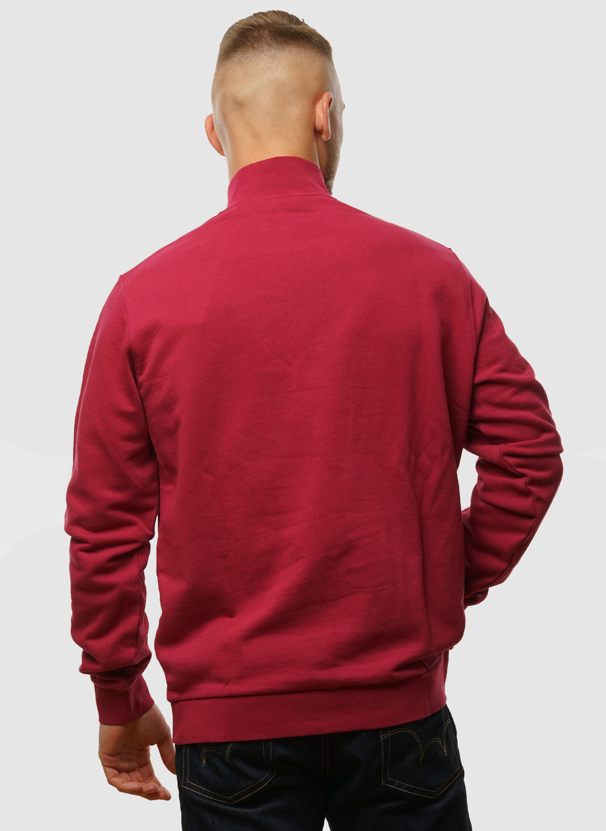 Loopback 1/4 Zip Sweatshirt - Rich Burgundy