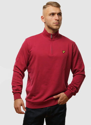 Loopback 1/4 Zip Sweatshirt - Rich Burgundy