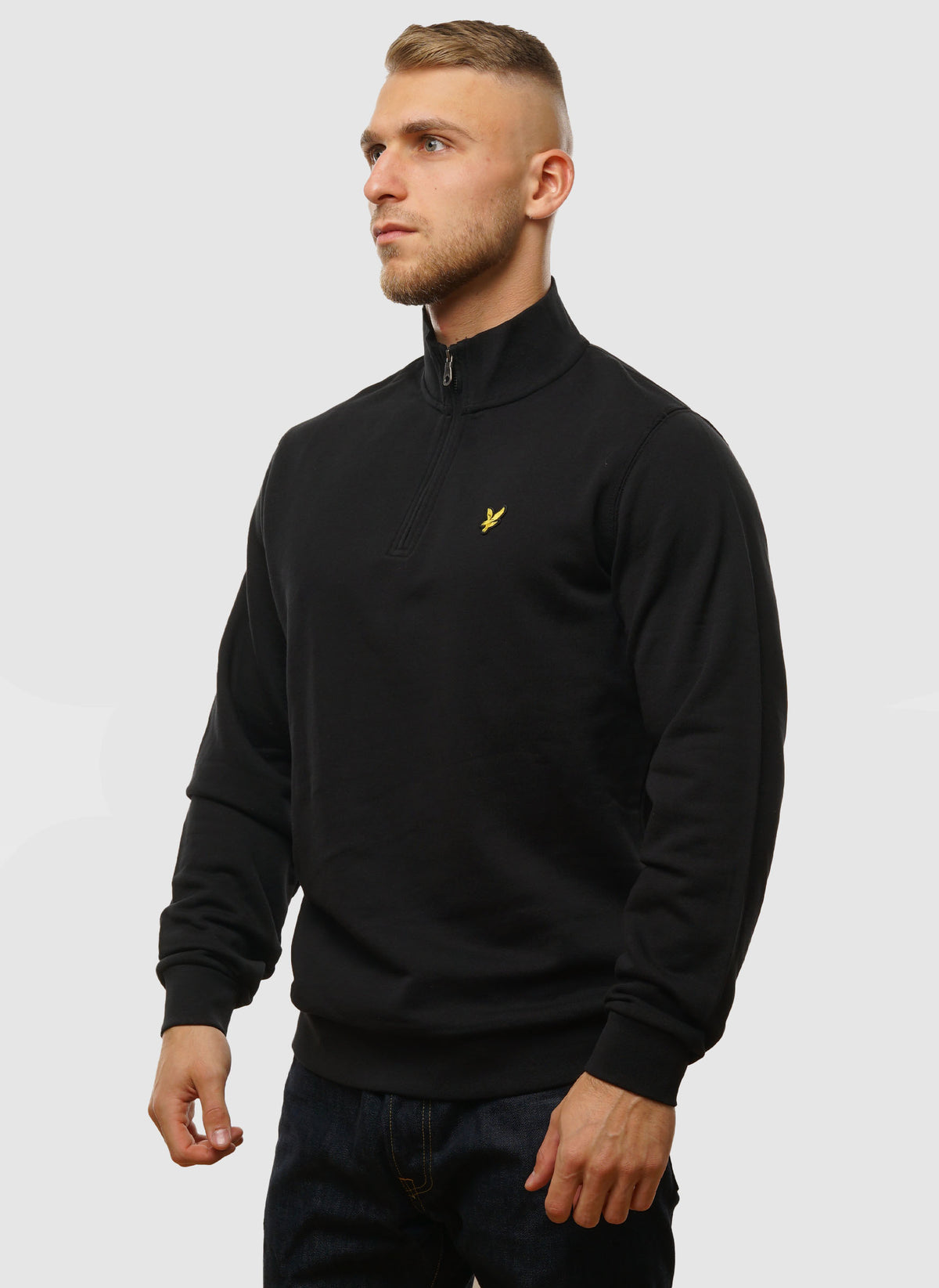 Loopback 1/4 Zip Sweatshirt - Jet Black