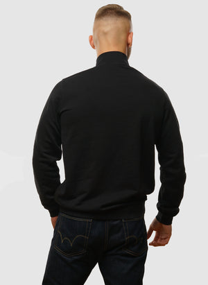 Loopback 1/4 Zip Sweatshirt - Jet Black