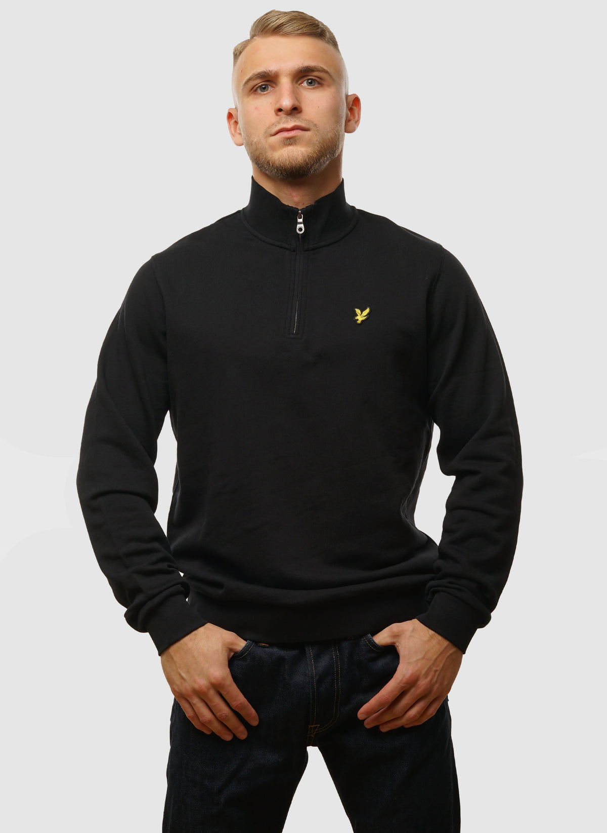 Loopback 1/4 Zip Sweatshirt - Jet Black