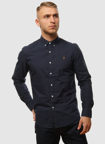 Brewer Slim Fit Hemd - Navy