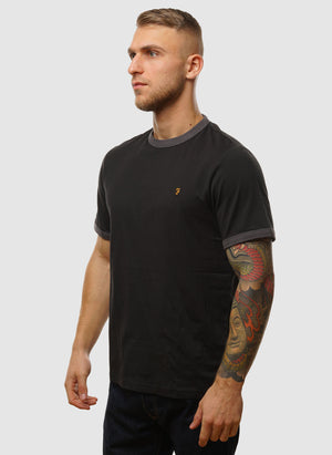 Groves Regular Ringer T-Shirt - Black