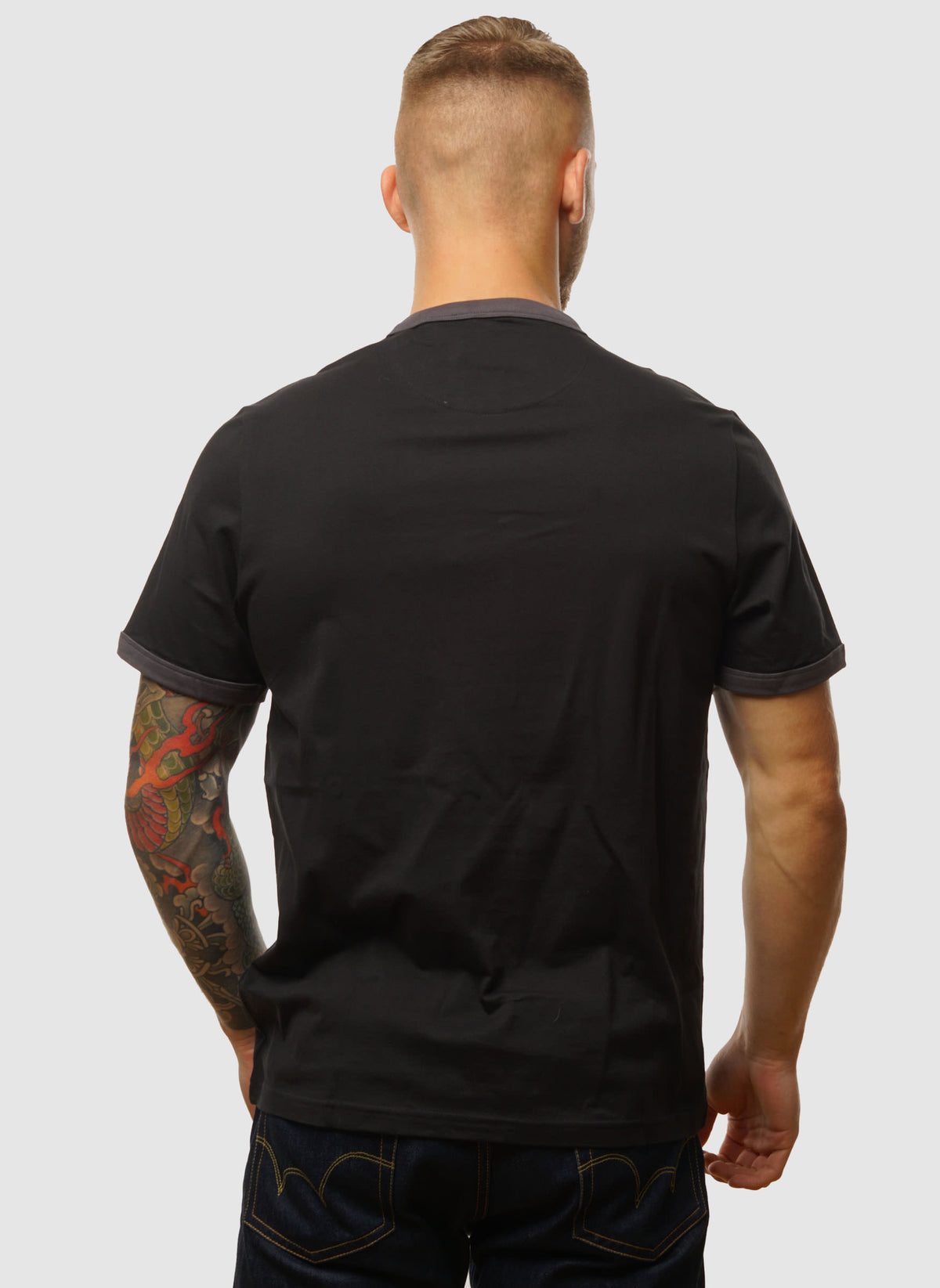 Groves Regular Ringer T-Shirt - Black