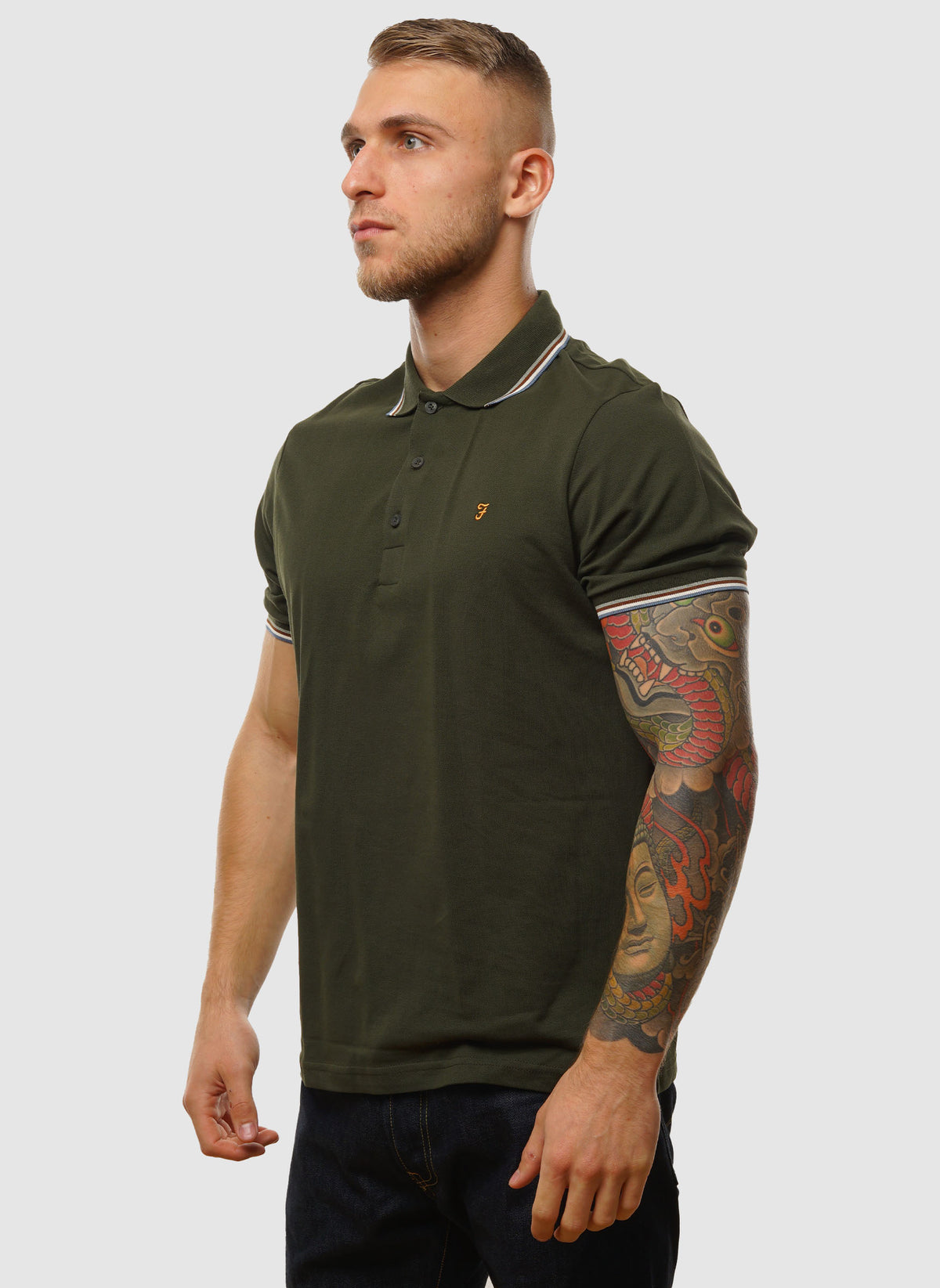 Alvin Tipped Poloshirt - Evergreen