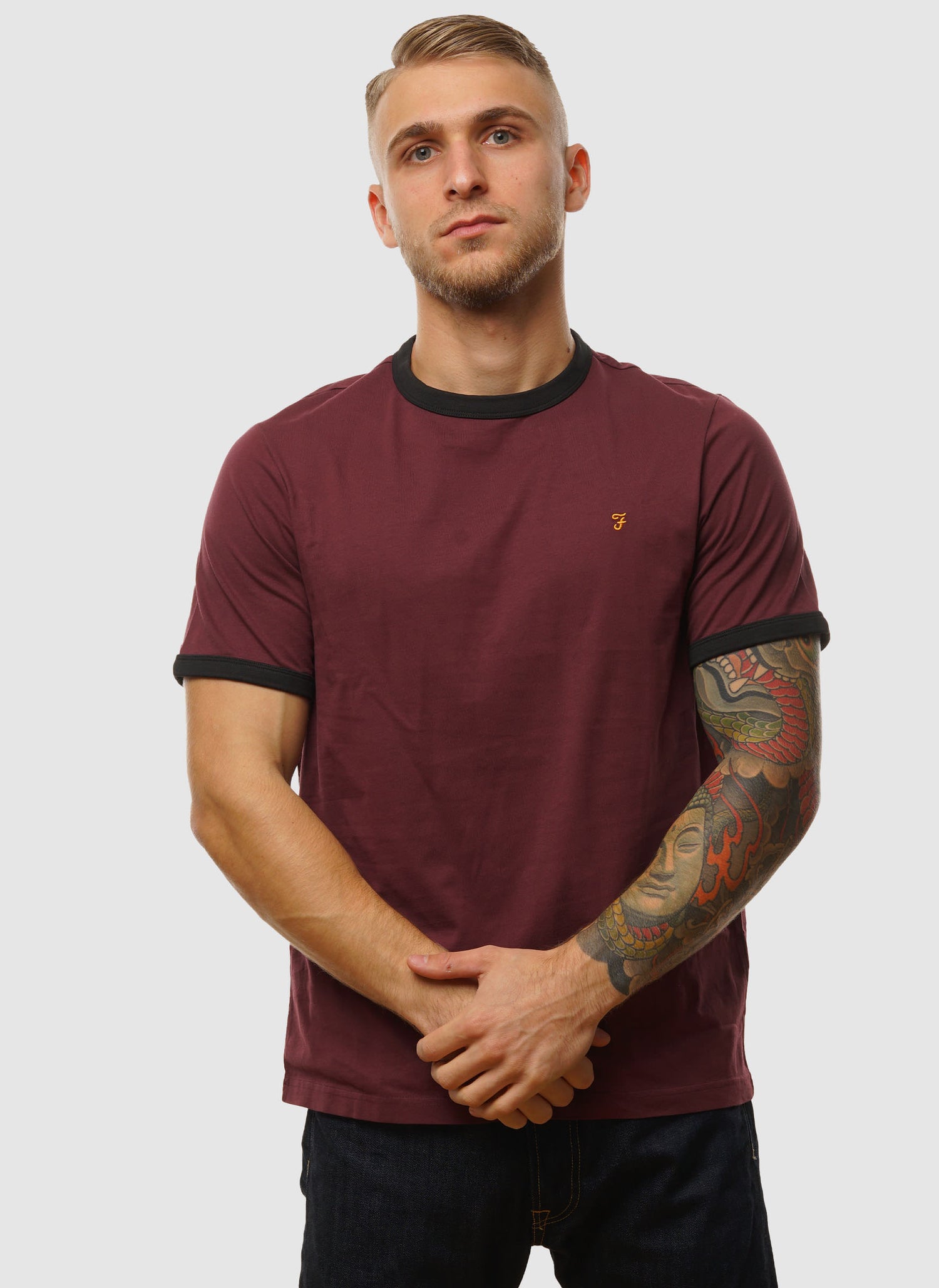 Groves Regular Ringer T-Shirt - Farah Red