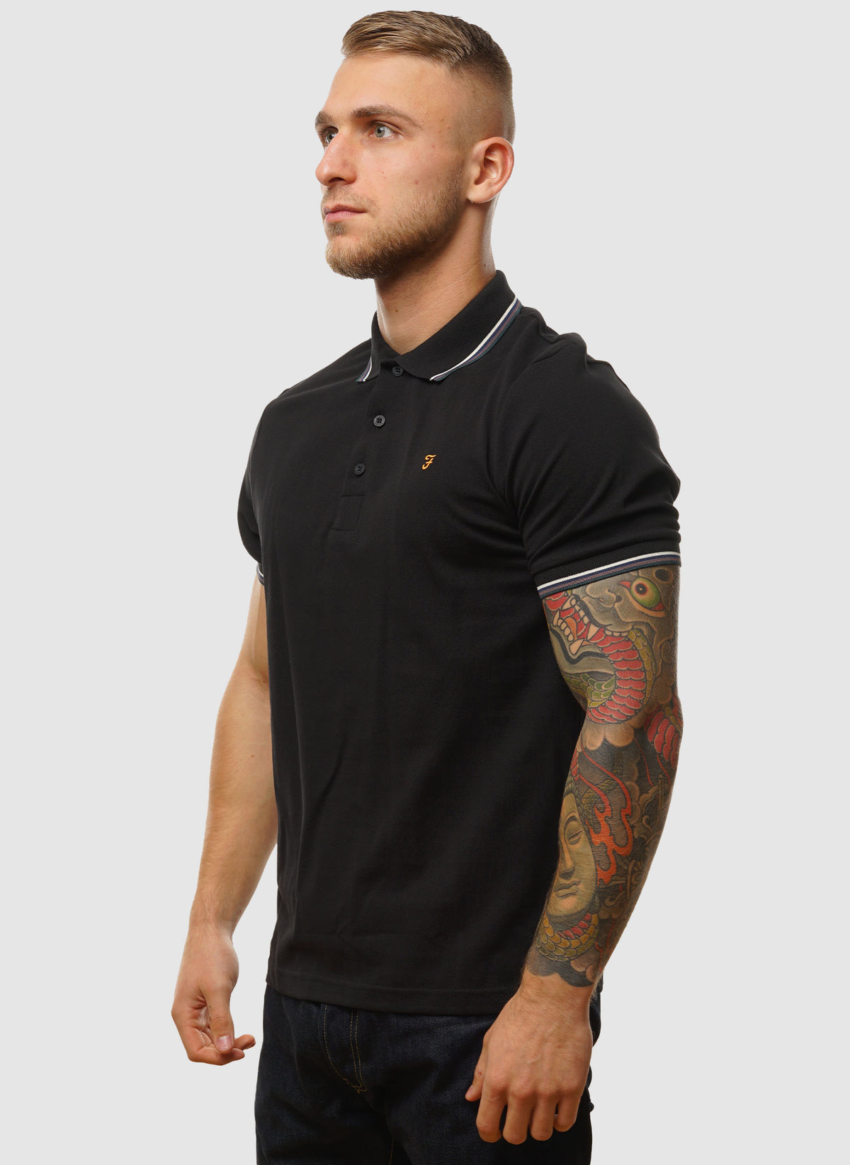 Alvin Tipped Poloshirt - Black