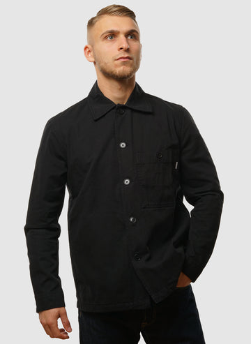 Standard Twill Overshirt - Black