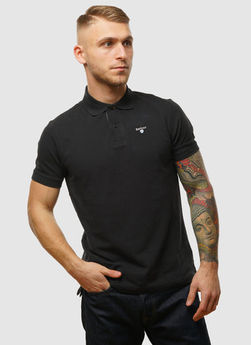 Tartan Pique Poloshirt - Black