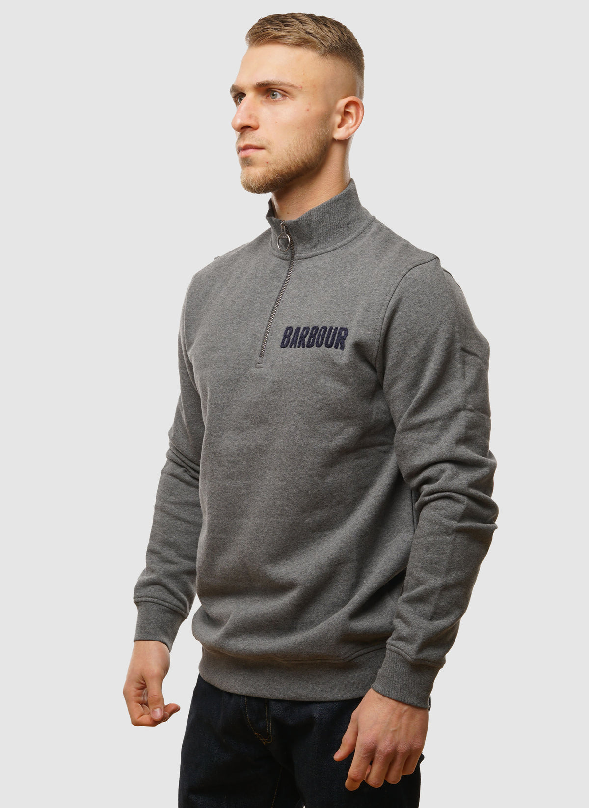 Cotes Half Zip Sweatshirt - Mid Grey