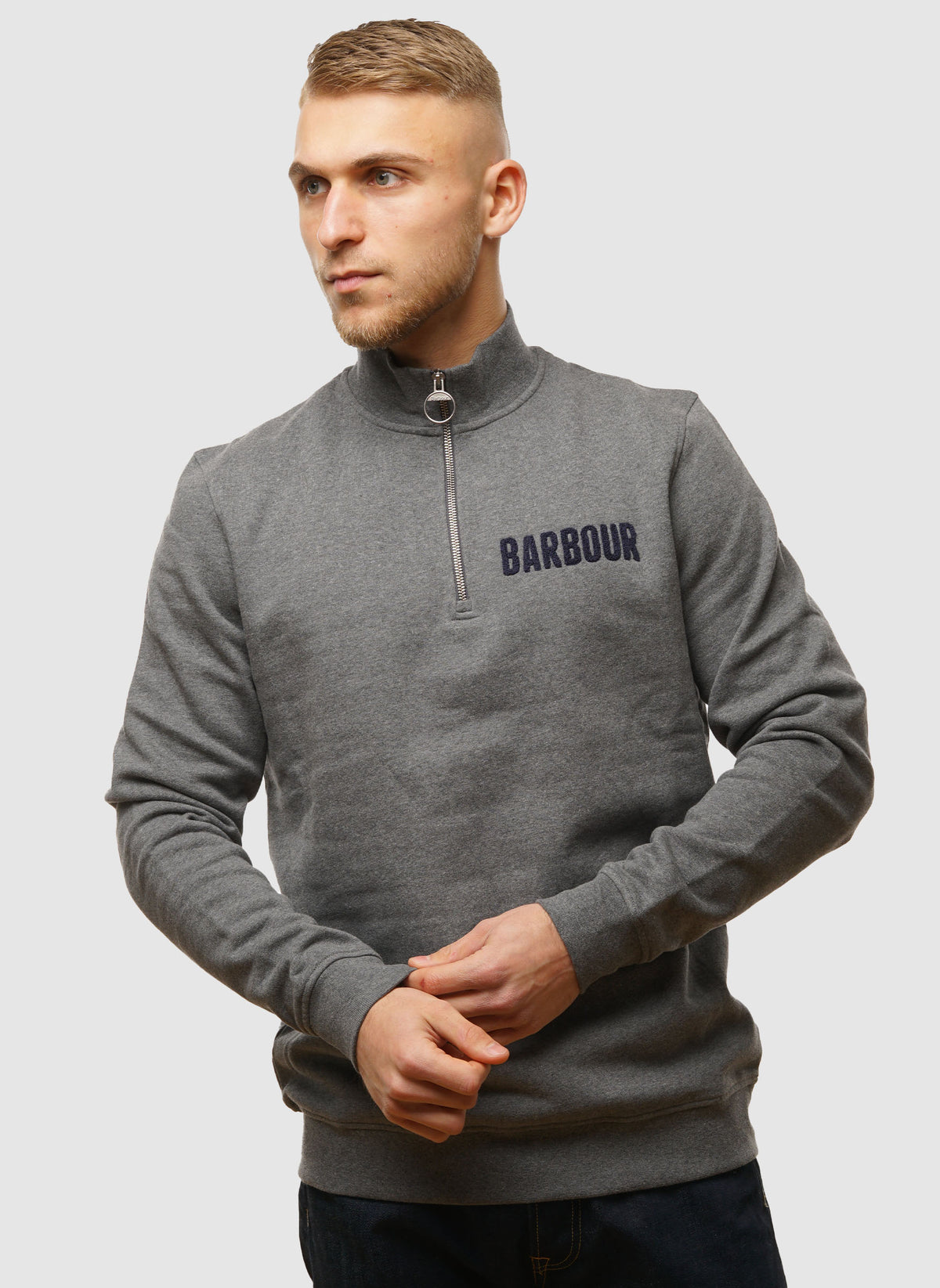 Cotes Half Zip Sweatshirt - Mid Grey