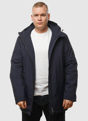 Tonal Eagle Padded Parka - Dark Navy