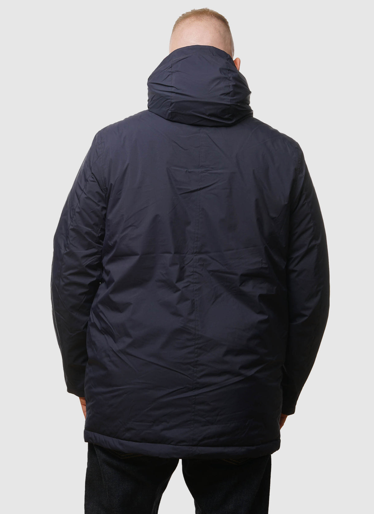 Tonal Eagle Padded Parka - Dark Navy