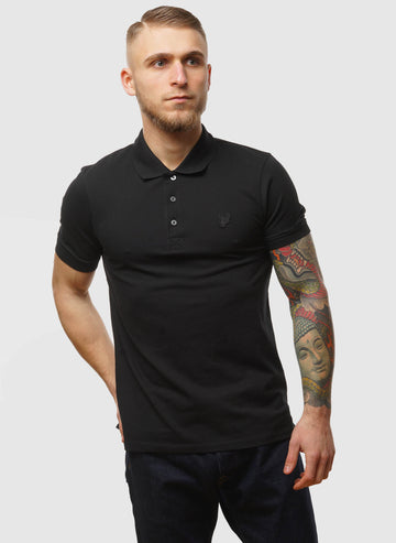 Tonal Eagle Poloshirt - Jet Black