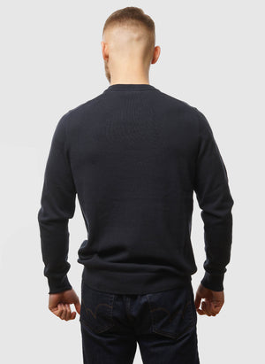 Cotton Crew Neck Jumper - Dark Navy