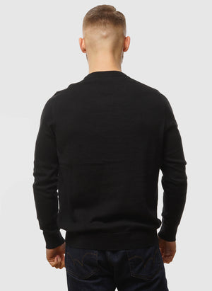 Cotton Crew Neck Jumper - Jet Black