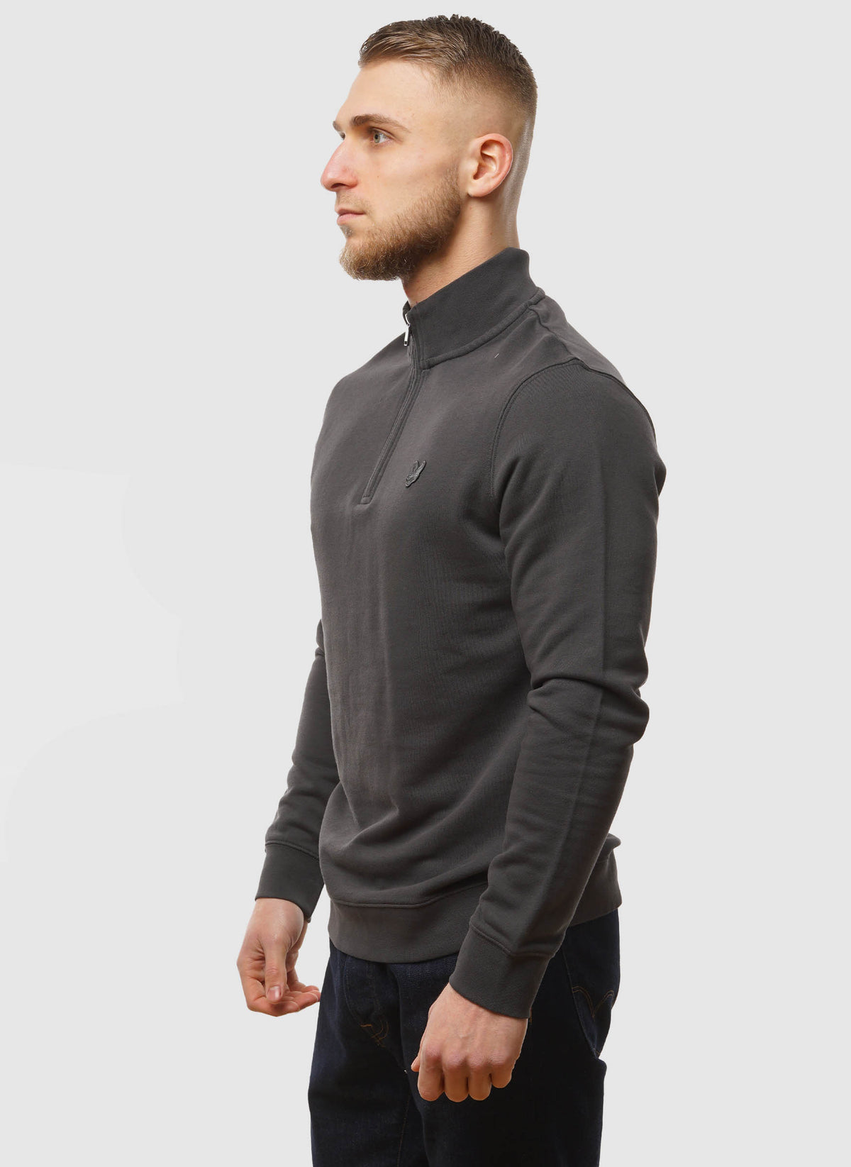 Superfine Quarter Zip Sweatshirt - Gunmetal